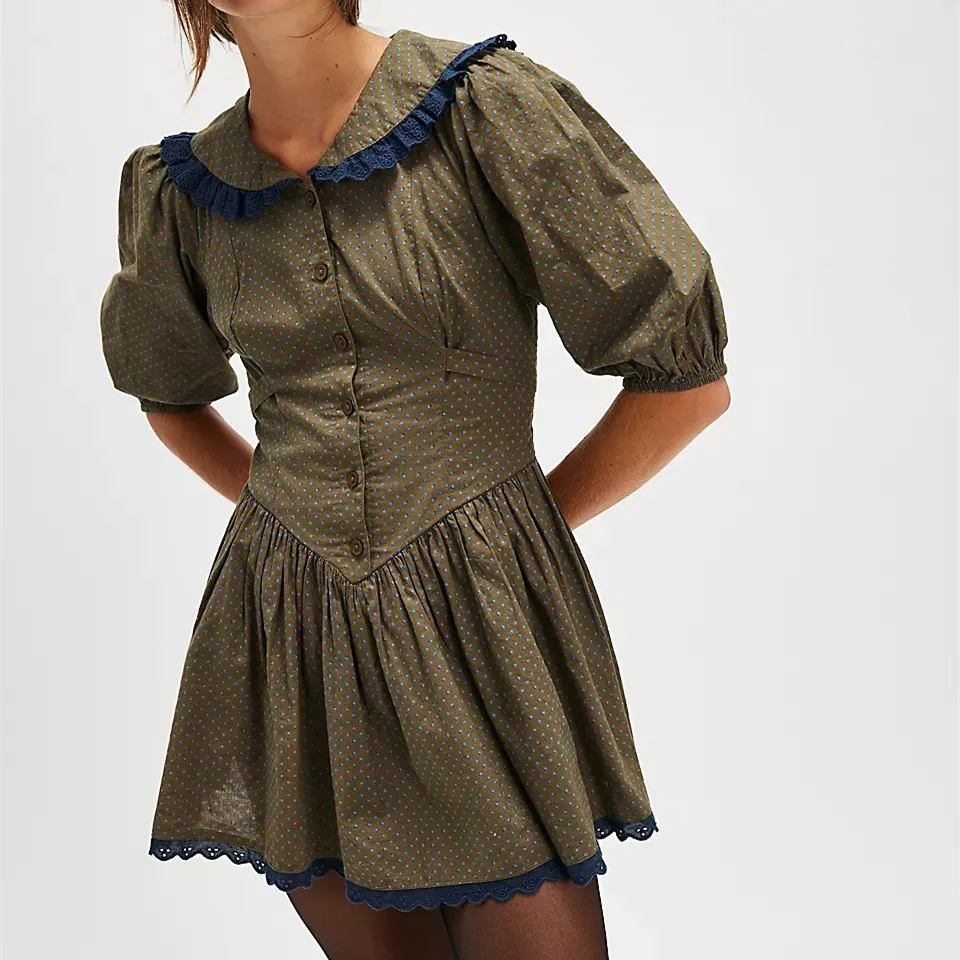 Ellen Lace Collar Mini Dress - Image 6