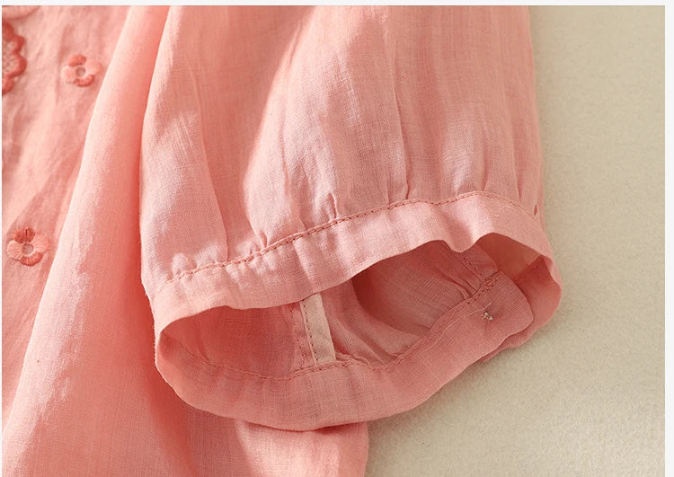 Eloria V-Neck Cotton Blouse - Image 16