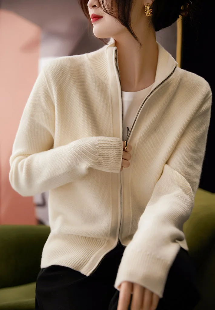 Natasha Wool Zip Cardigan - Image 30