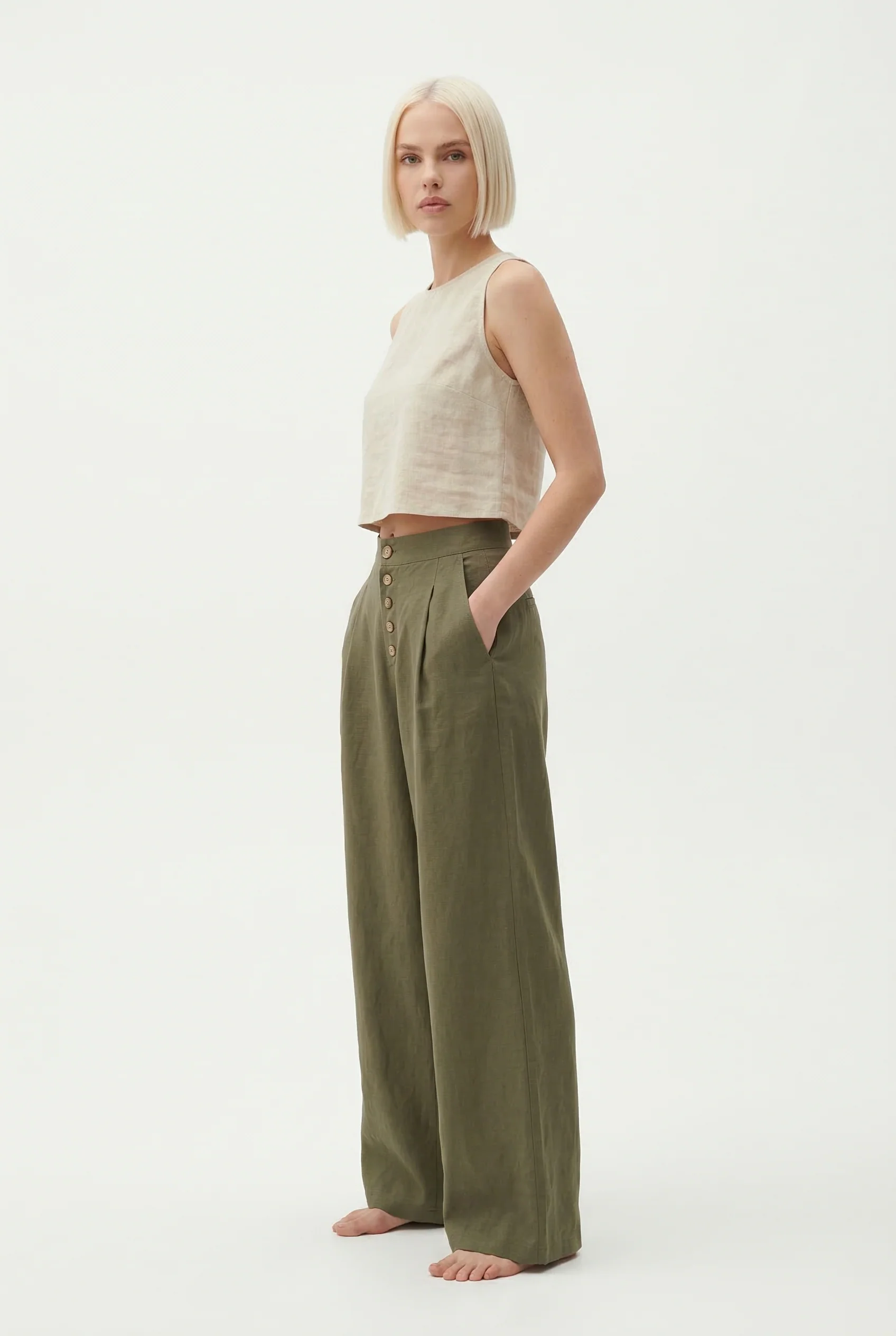 Everly Cotton Wide-Leg Pant