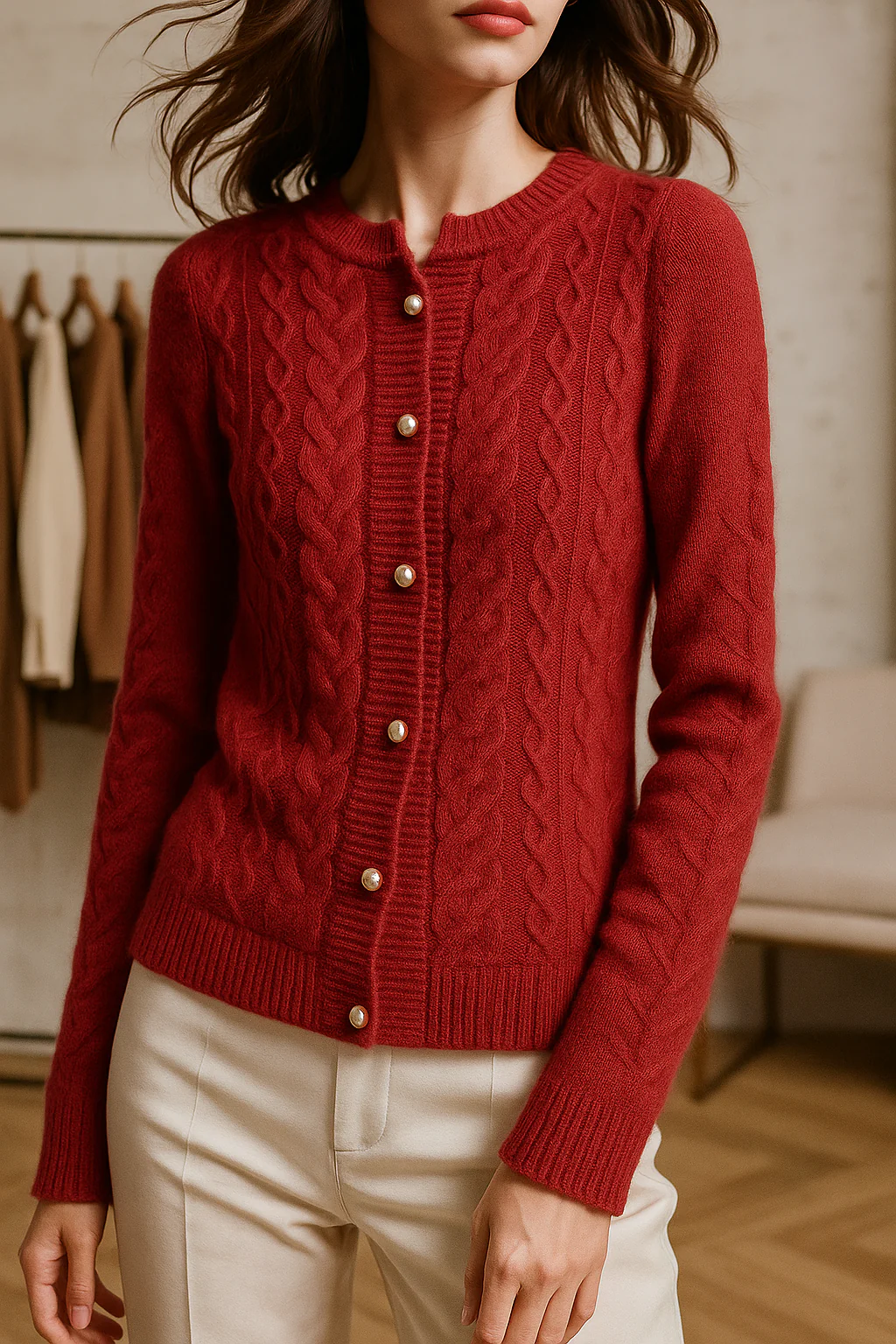 New London Pearl Button Cardigan - Image 2