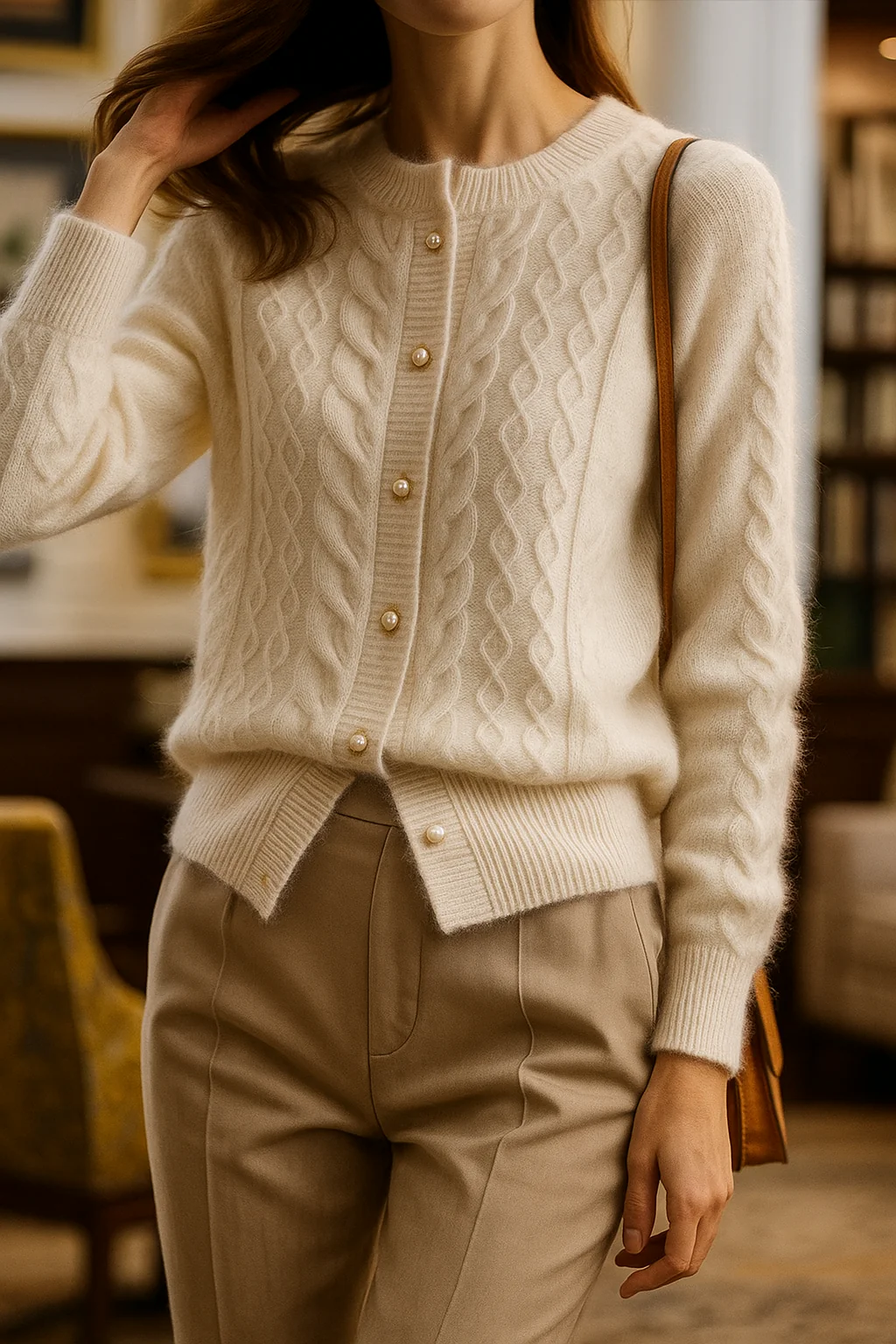 New London Pearl Button Cardigan - Image 6