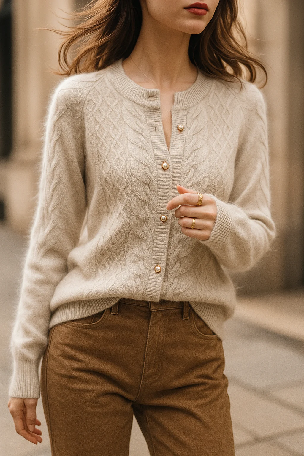 New London Pearl Button Cardigan - Image 7