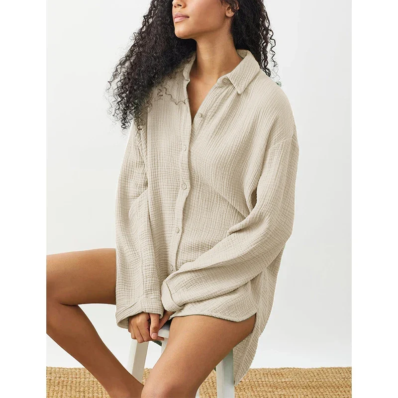 Florentine Gauze Button-Up Blouse - Image 2