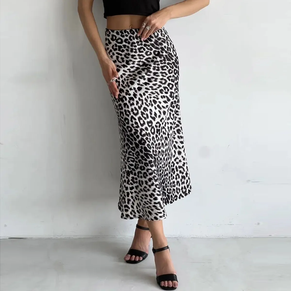 Harper Satin Leopard Midi Skirt - Image 28