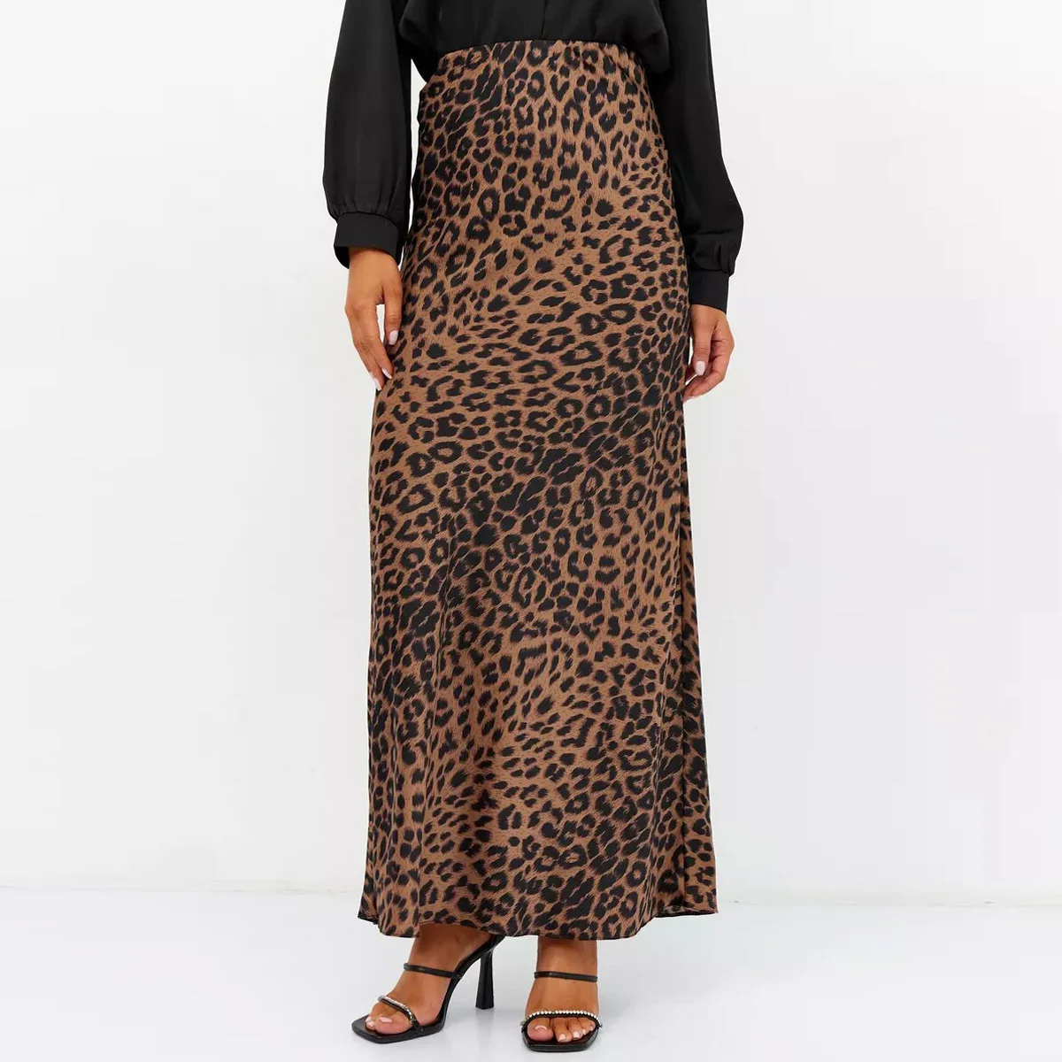 Harper Satin Leopard Midi Skirt - Image 30
