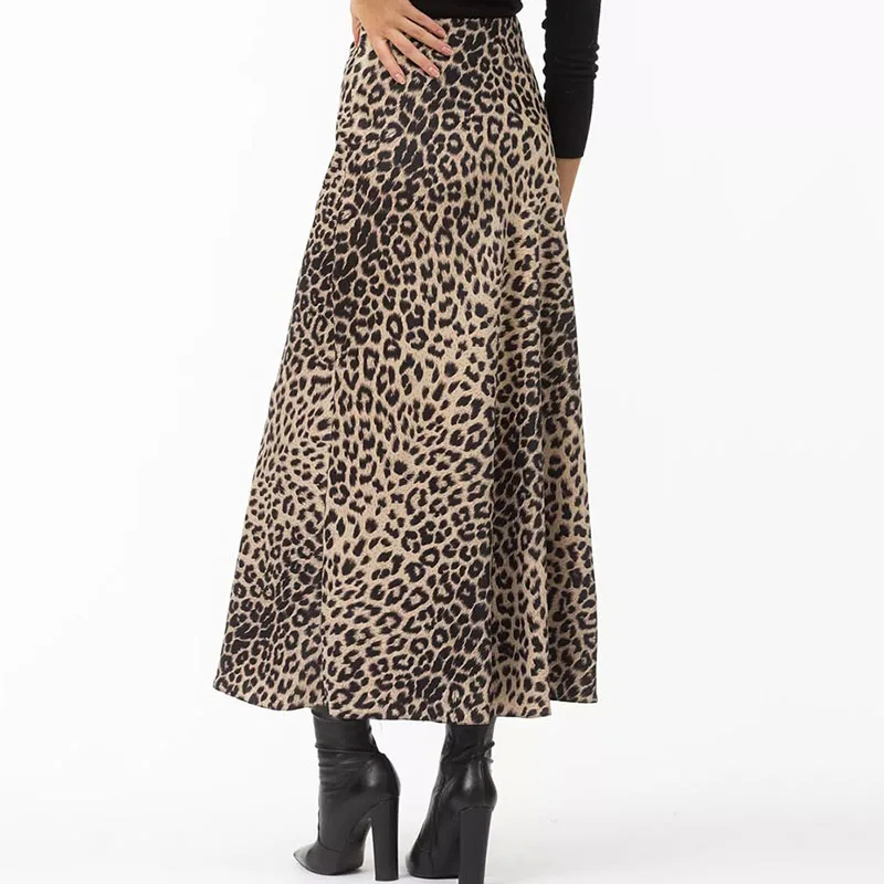 Harper Satin Leopard Midi Skirt - Image 5