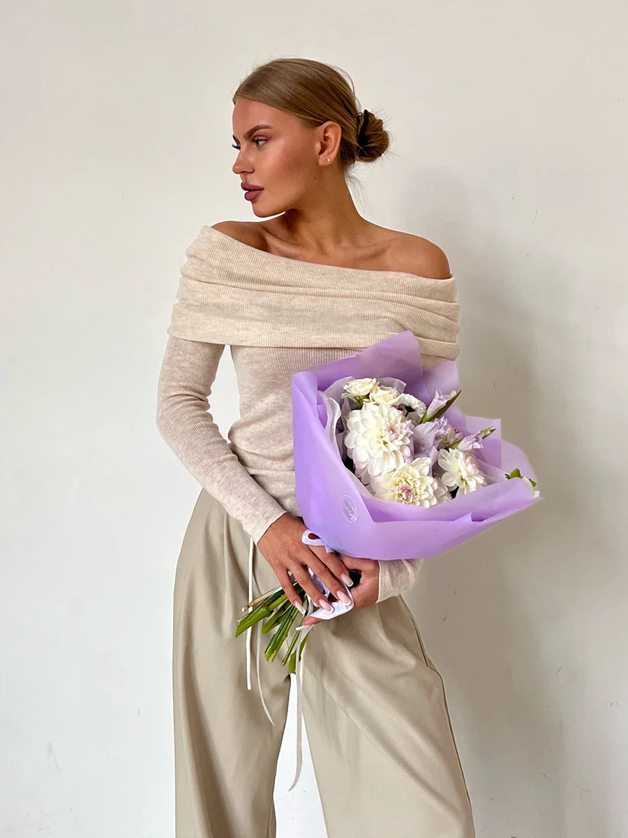 Orvieto Off-Shoulder Knit Top - Image 17