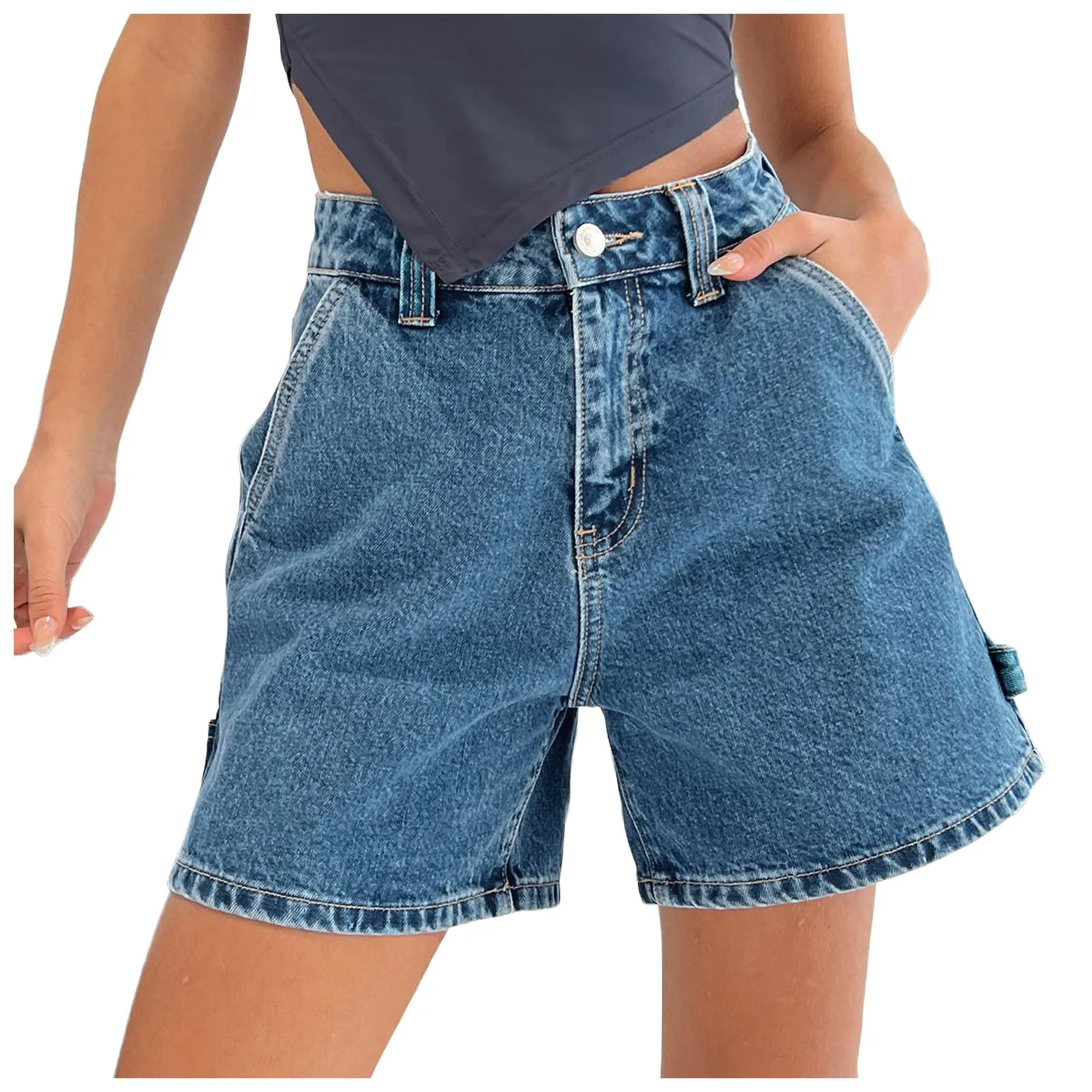 Madison Cotton Denim High-Waist Shorts - Image 5