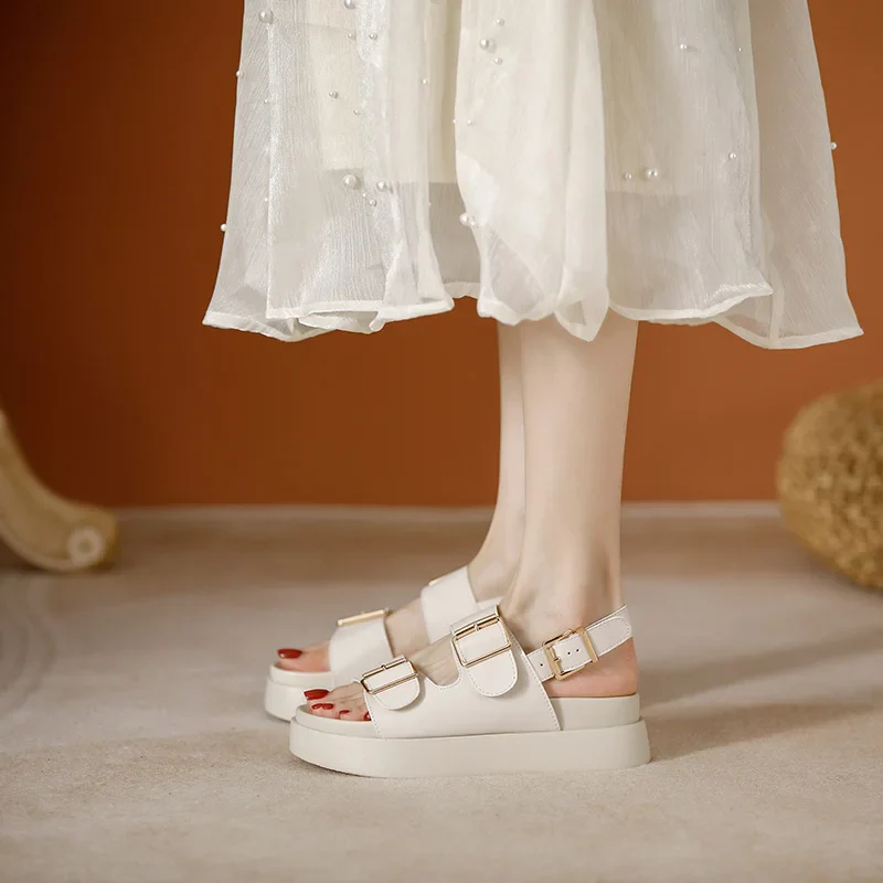 Italian Leather Platform Sandal - Image 30