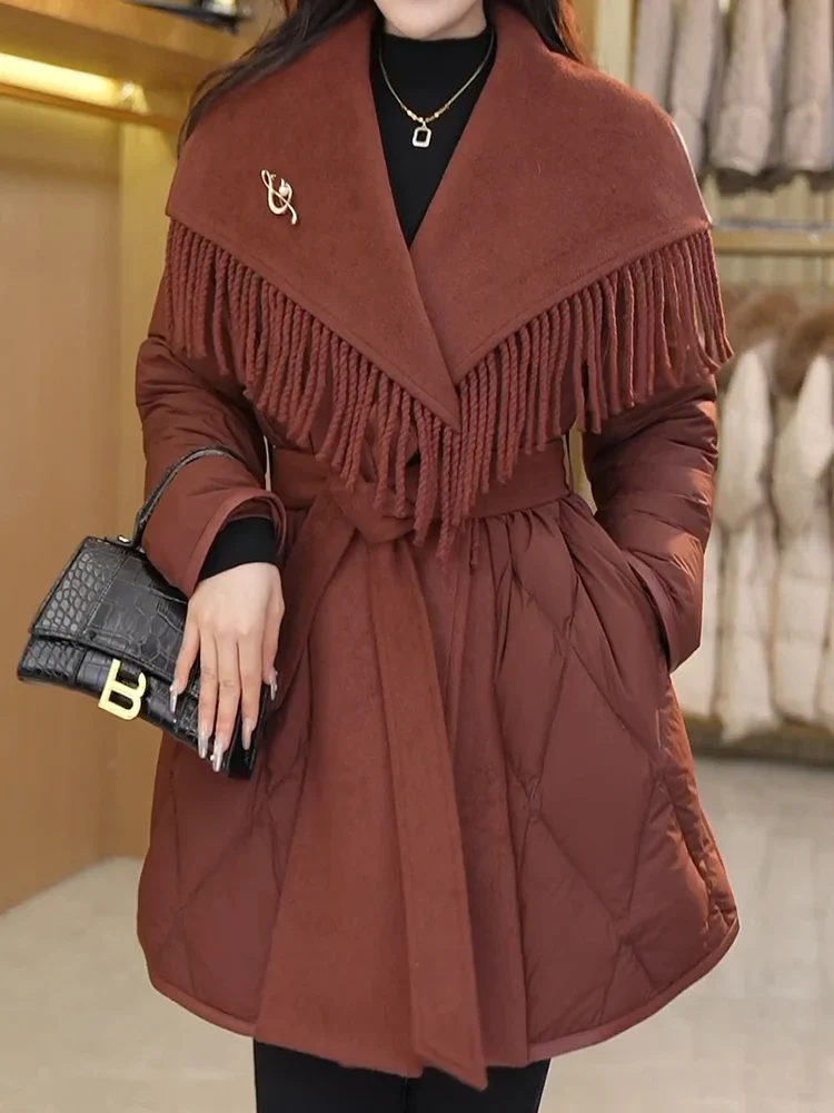 Juliette Fringe Down Coat - Image 10