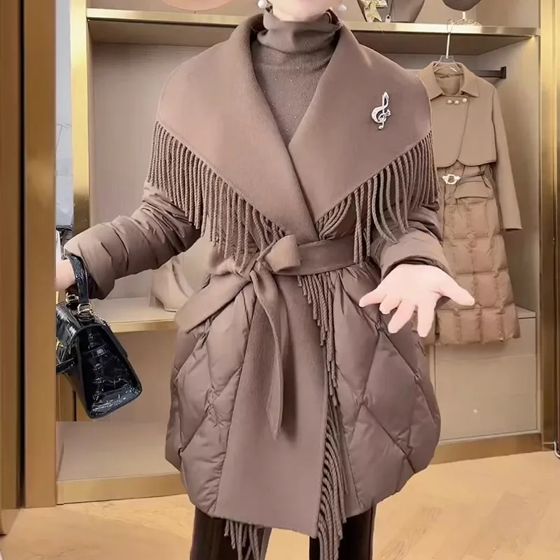 Juliette Fringe Down Coat - Image 4