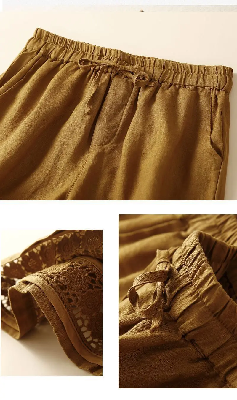 Lenora Embroidered Linen Shorts - Image 25
