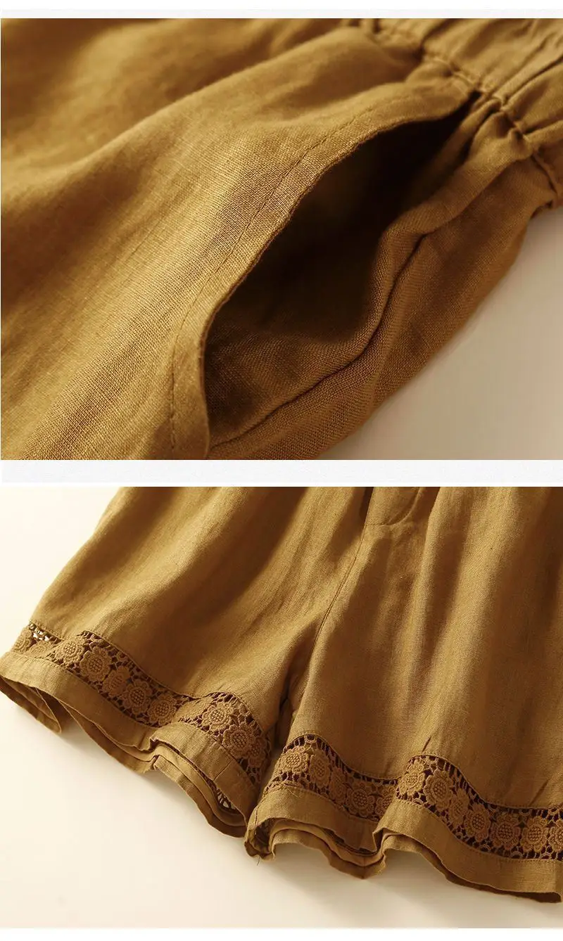 Lenora Embroidered Linen Shorts - Image 26