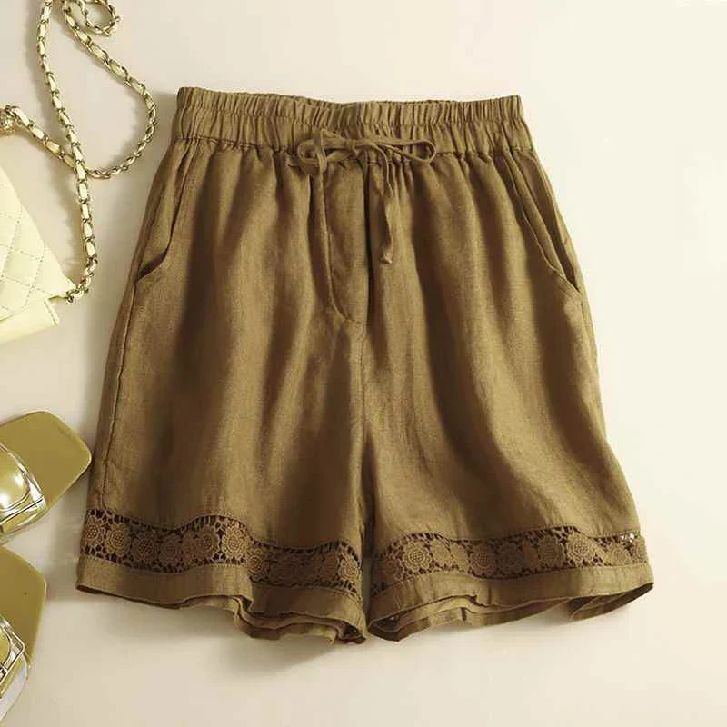 Lenora Embroidered Linen Shorts - Image 8