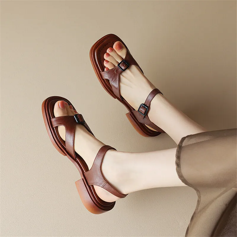 Lido Chunky Heel Leather Sandal - Image 5