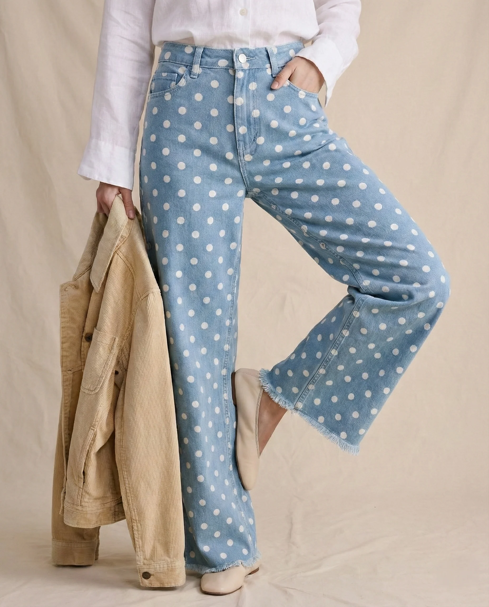 Polka Dot Wide-Leg Trouser - Image 13