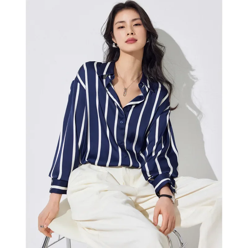 Maren Stripe Satin Blouse - Image 14