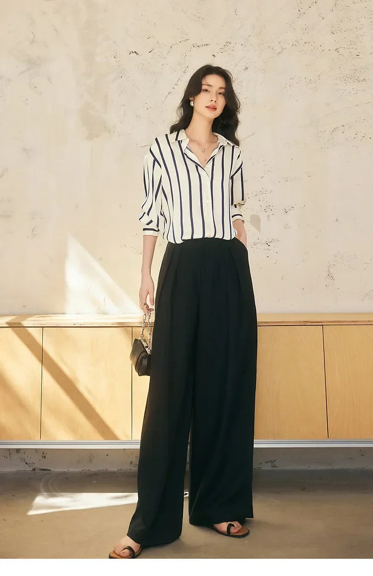 Maren Stripe Satin Blouse - Image 15