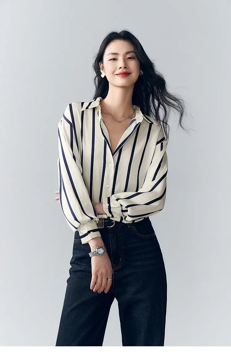Maren Stripe Satin Blouse - Image 18