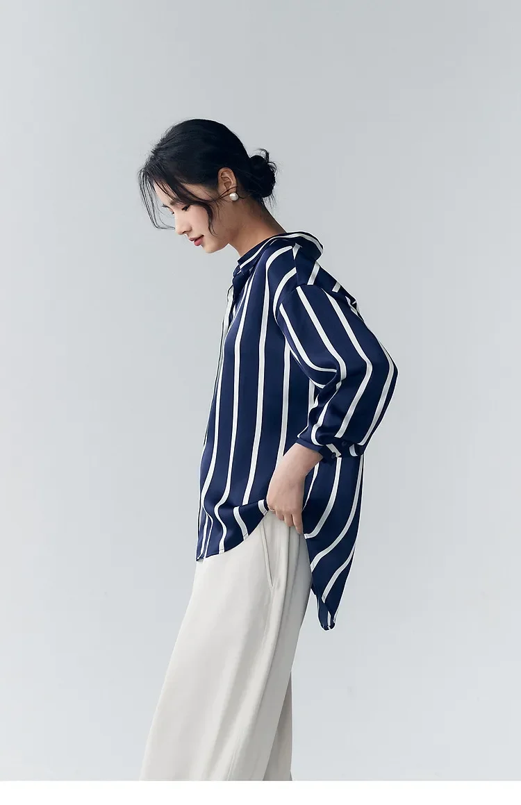 Maren Stripe Satin Blouse - Image 23