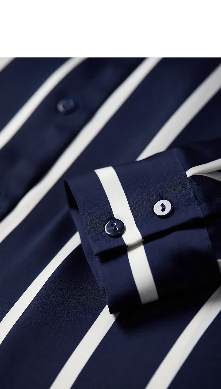 Maren Stripe Satin Blouse - Image 28