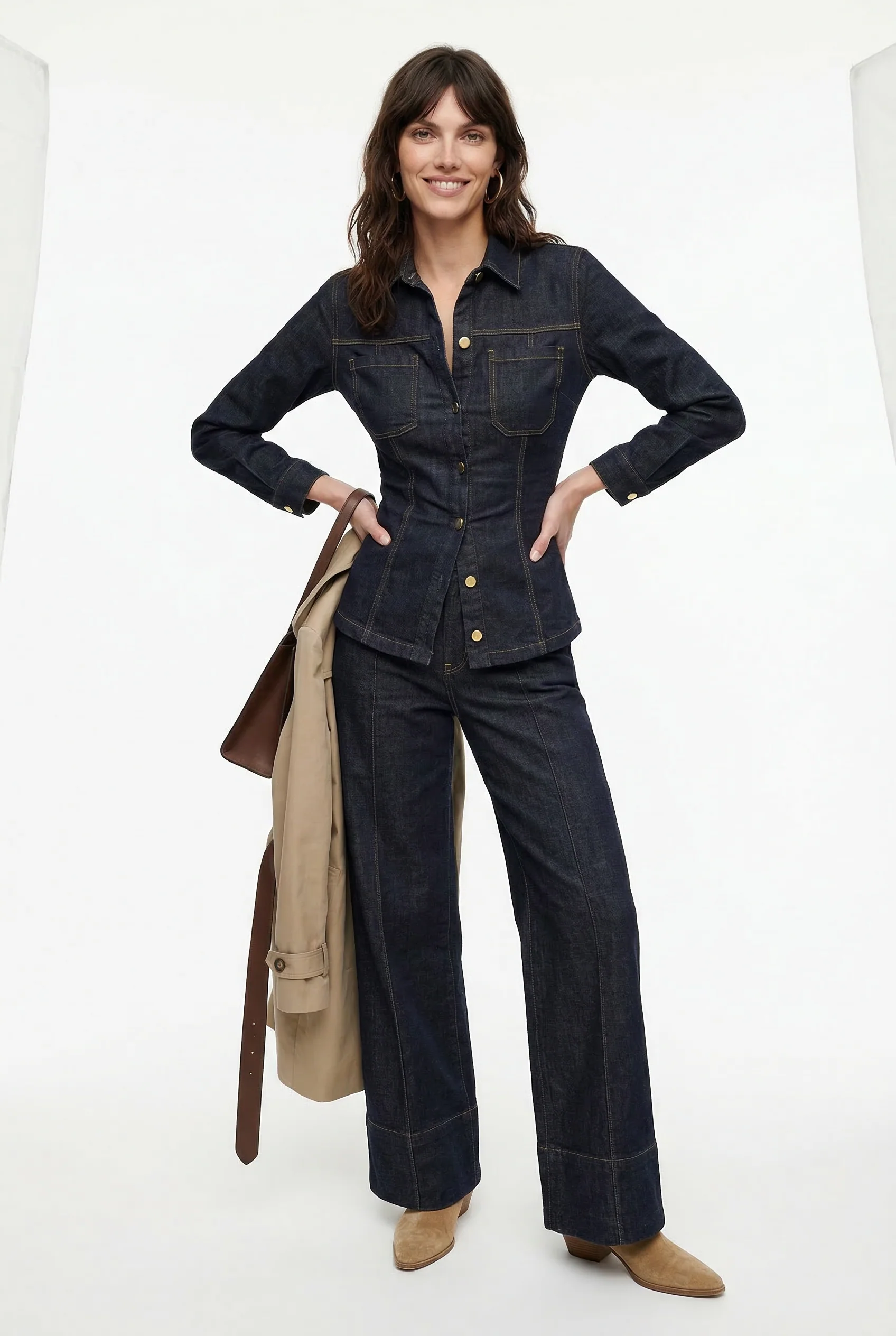 Marenza Button Denim Set - Image 2