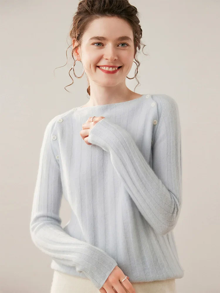 Maribel Buttoned Cashmere Sweater - Image 3