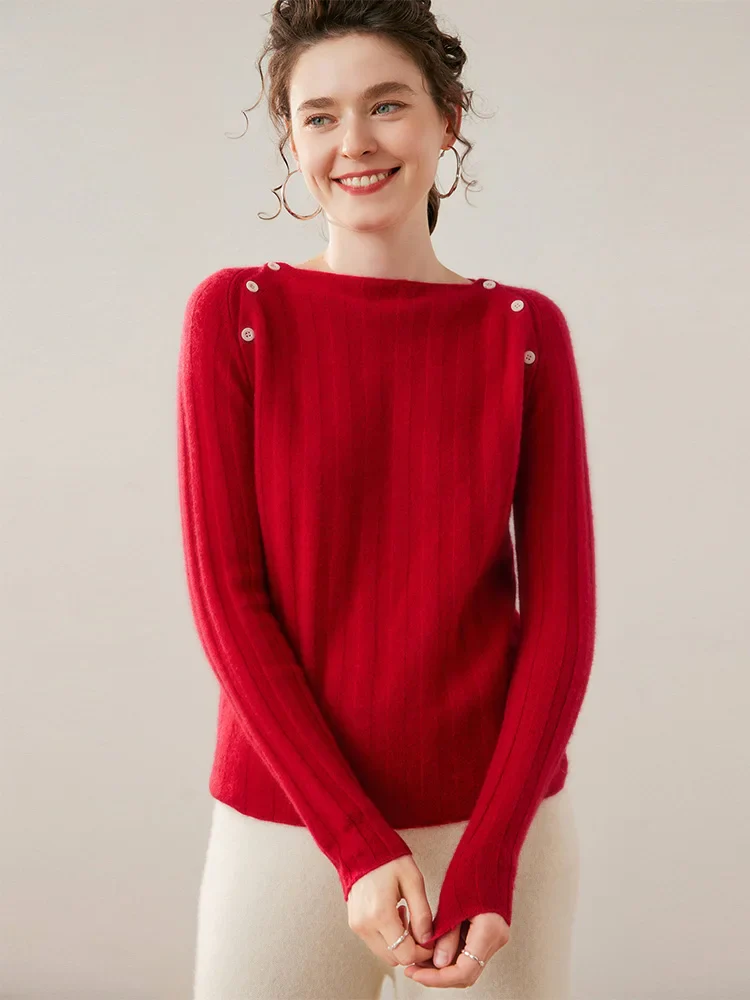 Maribel Buttoned Cashmere Sweater - Image 4