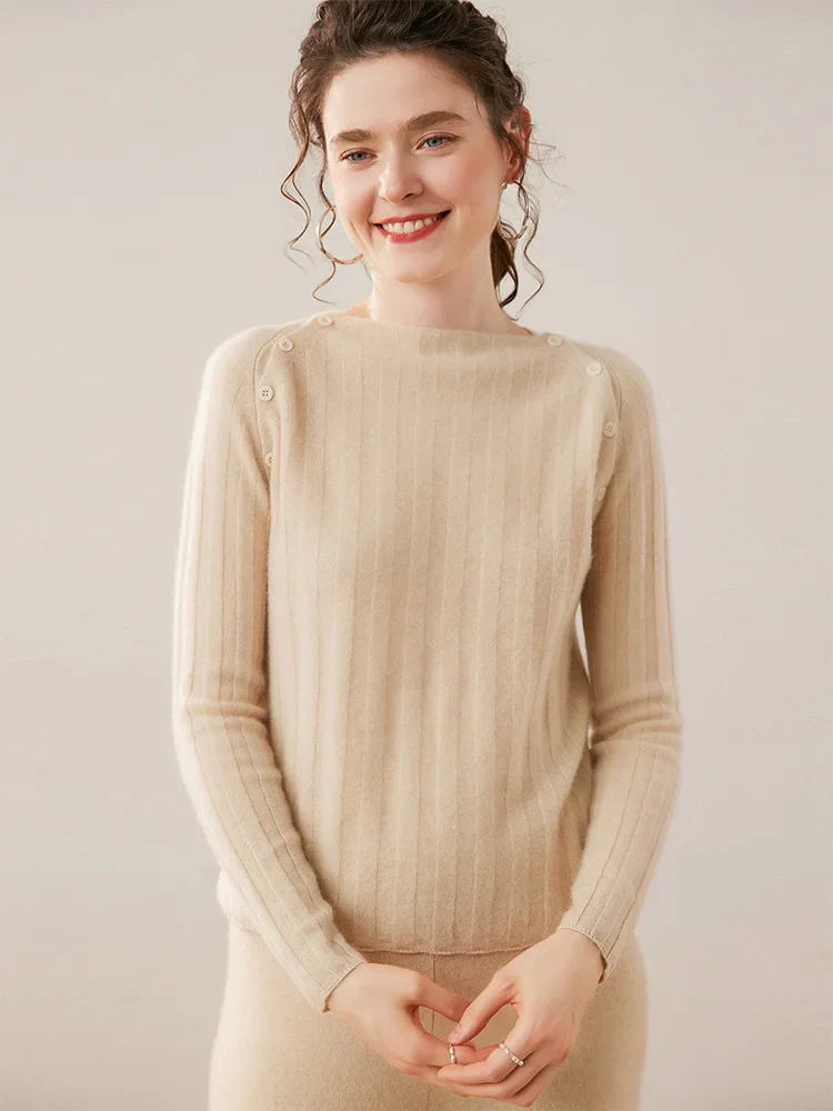 Maribel Buttoned Cashmere Sweater - Image 6