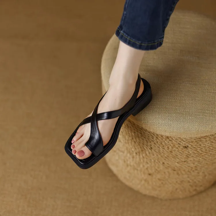 Italian Leather Cross Sandals - Image 23