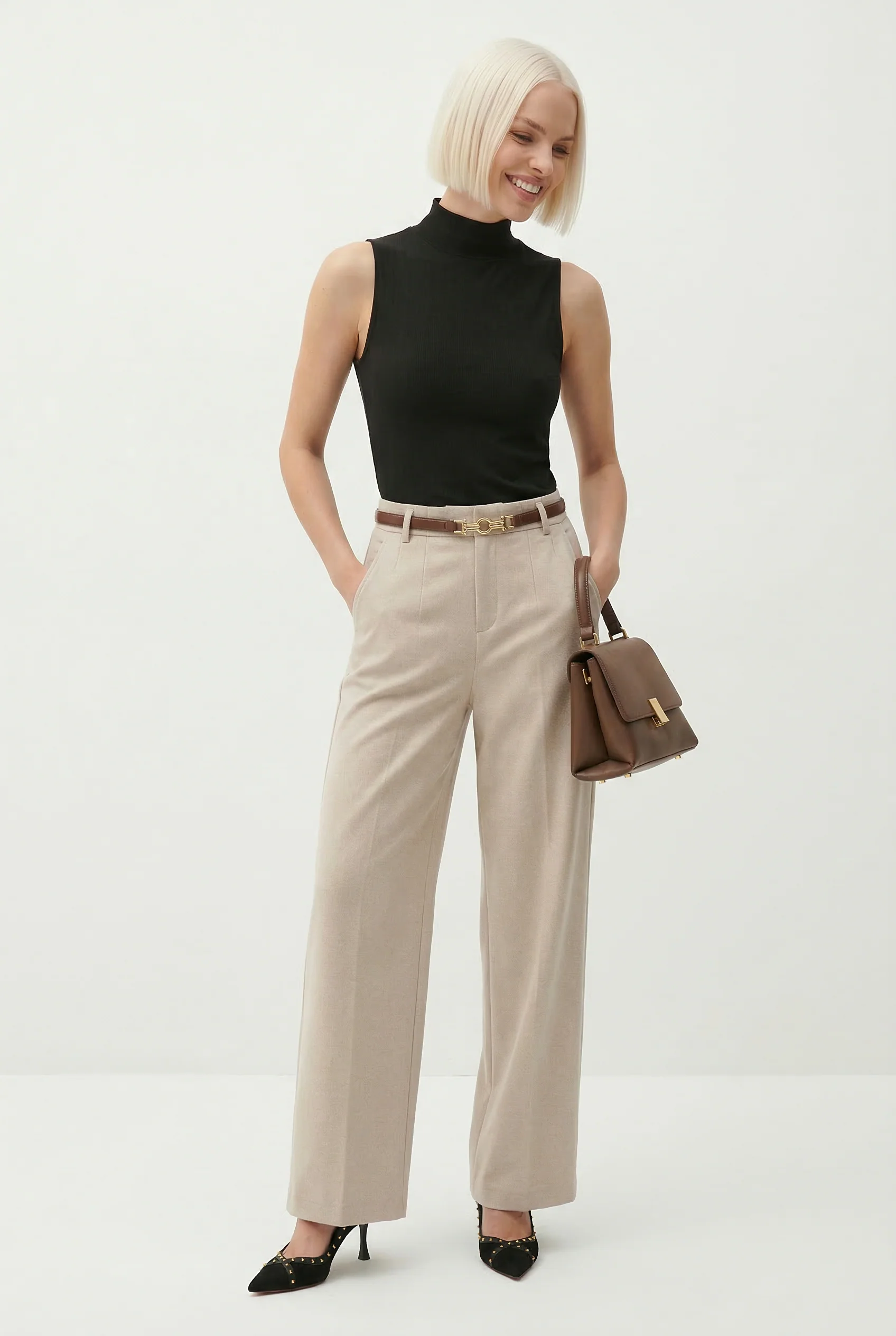 Milano Wide Leg Wool Trousers - Image 10