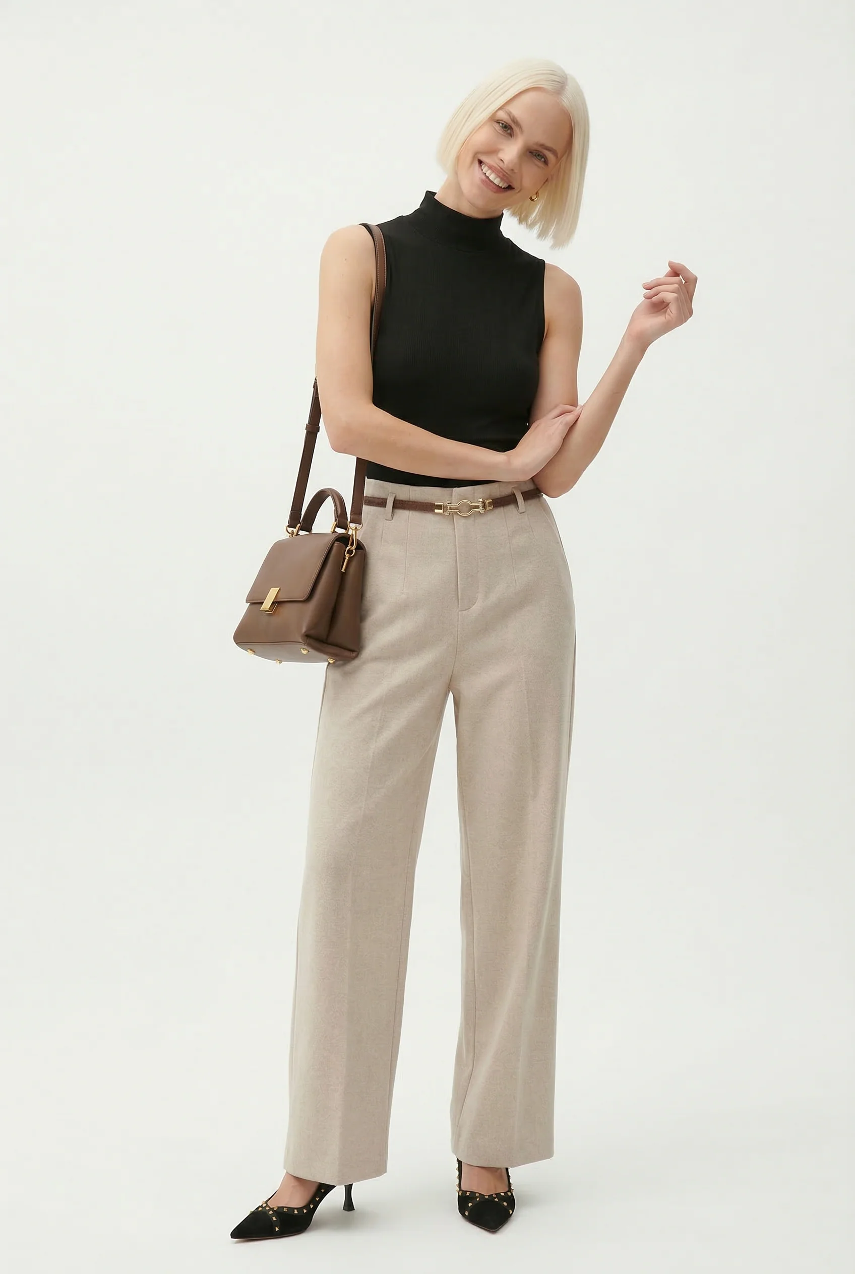 Milano Wide Leg Wool Trousers - Image 8