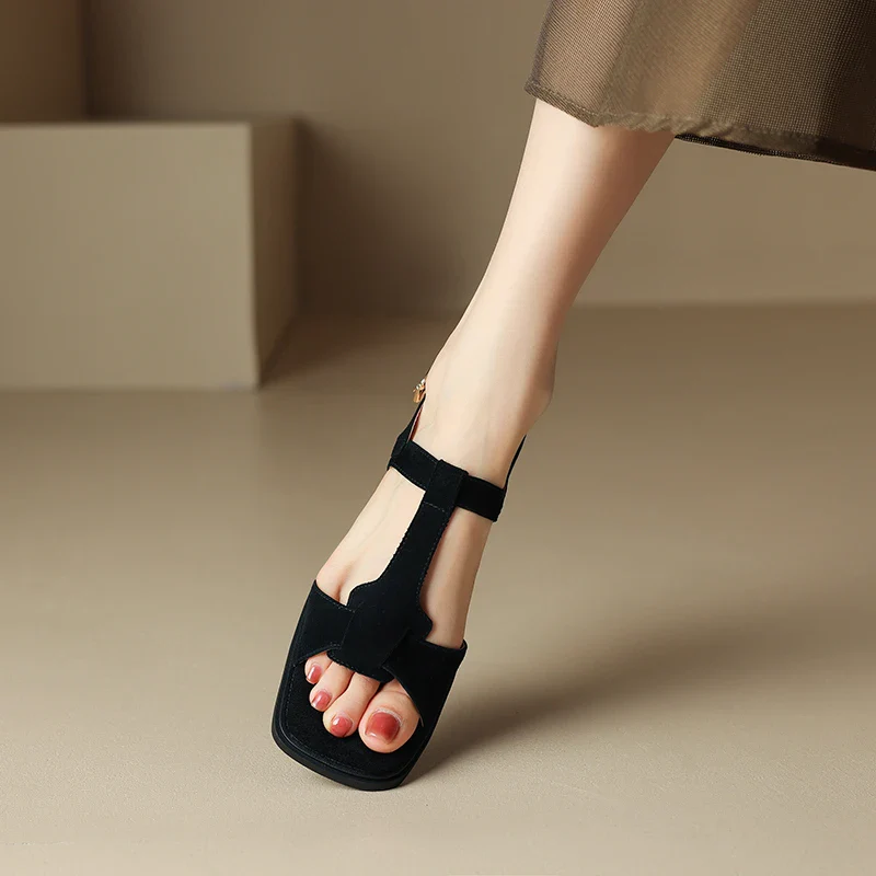 Mirea Suede T-Strap Sandals - Image 14