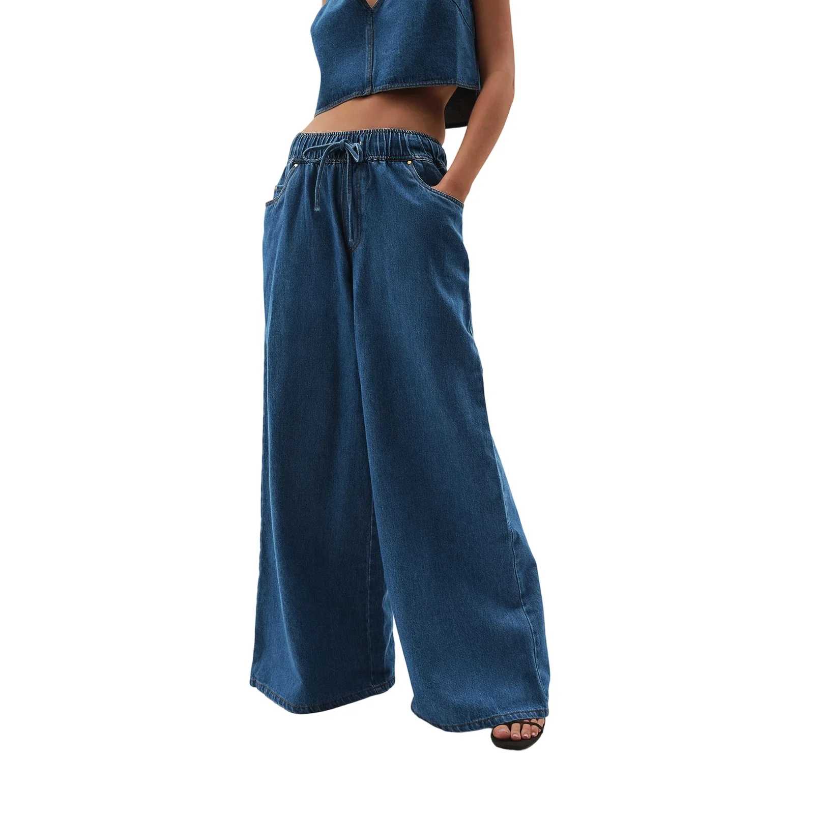 Monaco Drawstring Wide-Leg Jean - Image 17