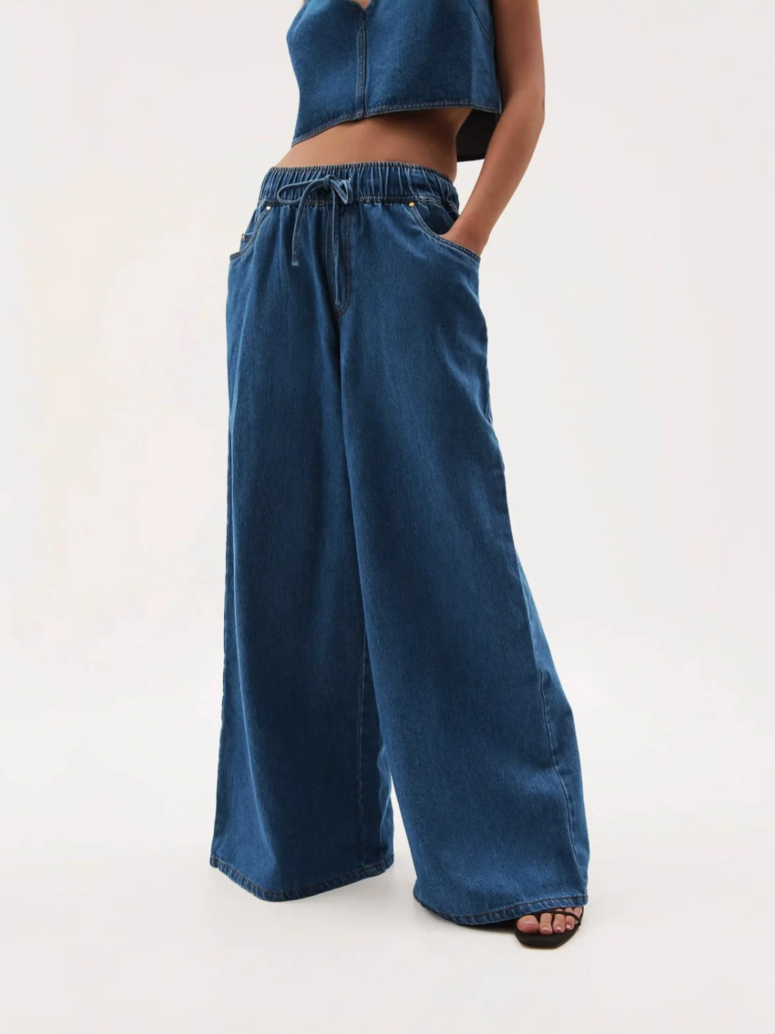 Monaco Drawstring Wide-Leg Jean - Image 21