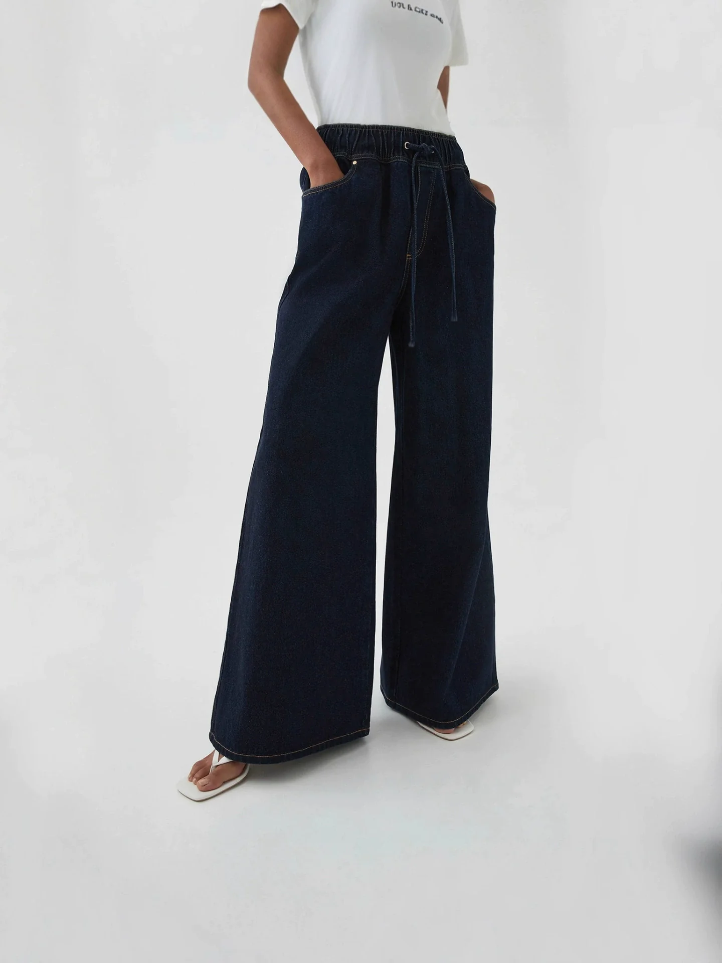 Monaco Drawstring Wide-Leg Jean - Image 22