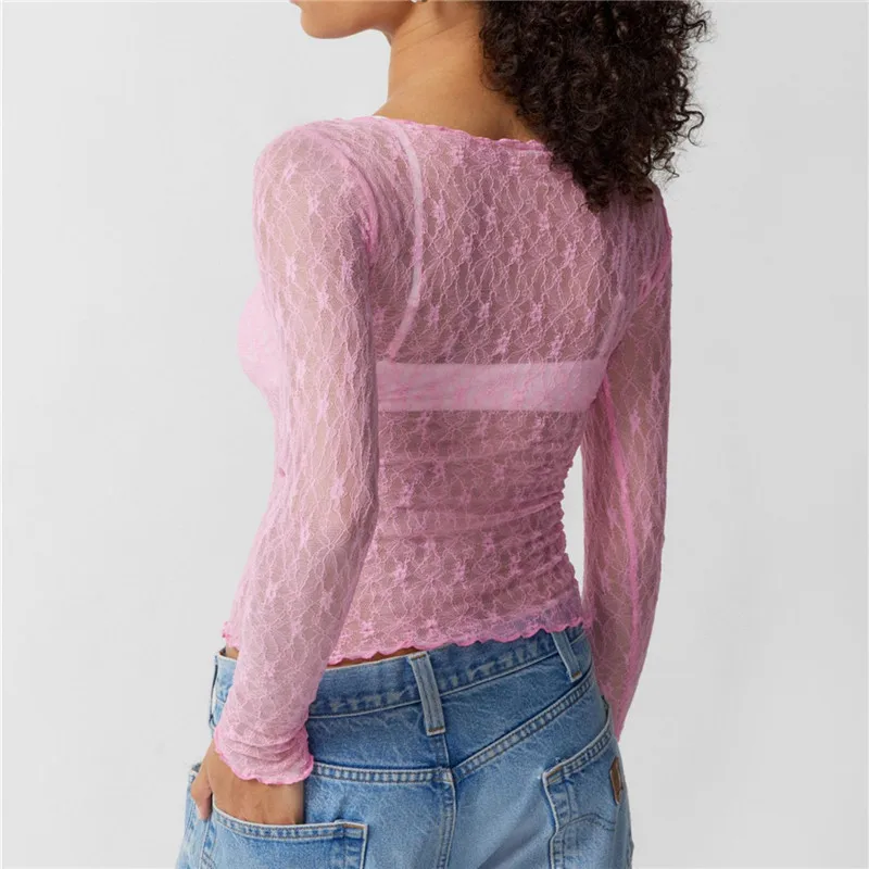 Olivia Women's Transparent Longsleeve Top - Image 11