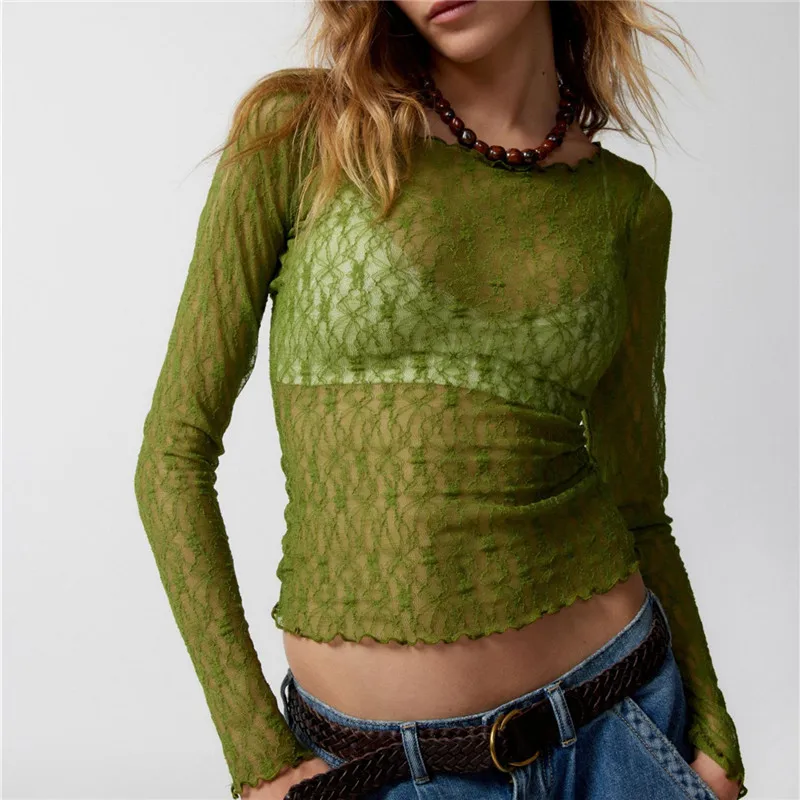 Olivia Women's Transparent Longsleeve Top - Image 3