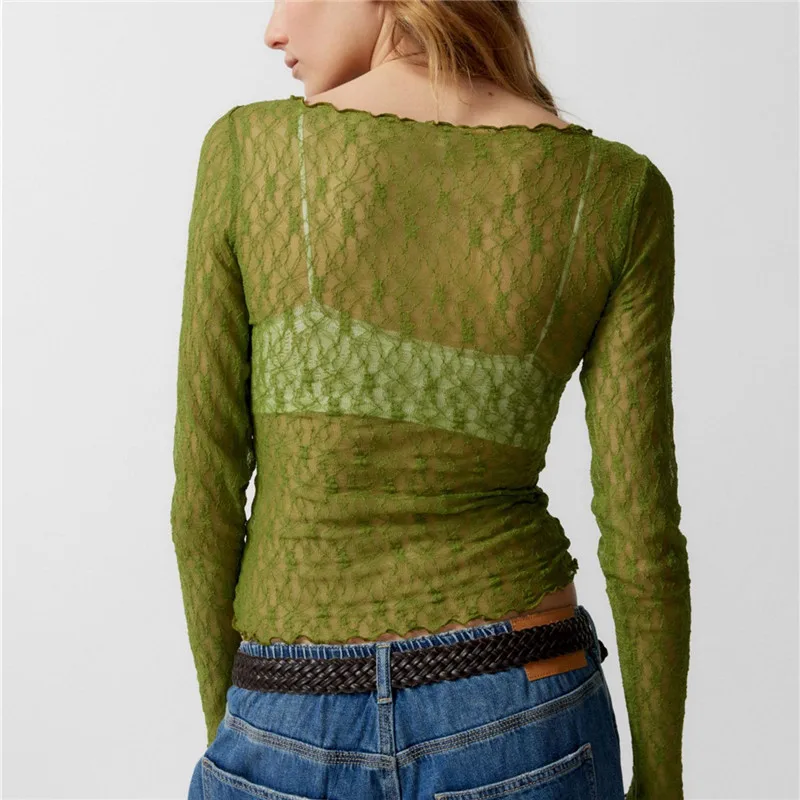 Olivia Women's Transparent Longsleeve Top - Image 4