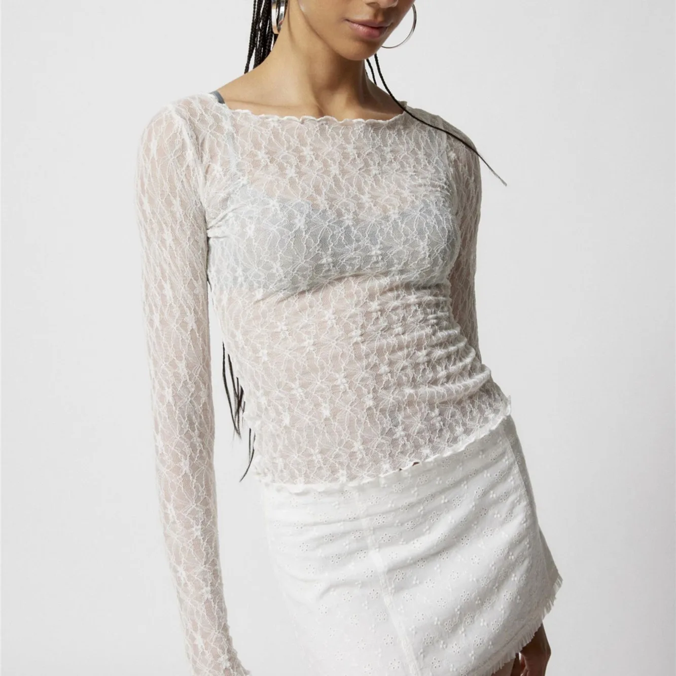 Olivia Women's Transparent Longsleeve Top - Image 8