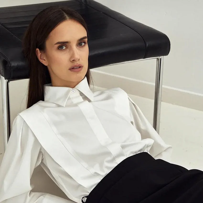 100% Organic Cotton Women's Classic Formal Blouse - Image 9