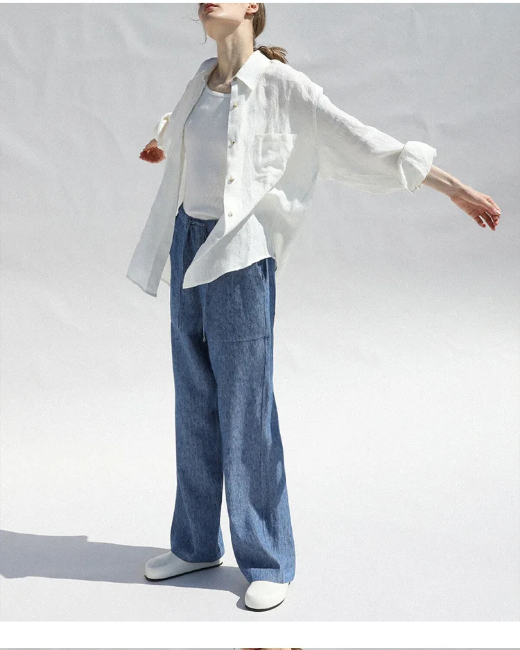 Oversized Linen Blouse - Image 16