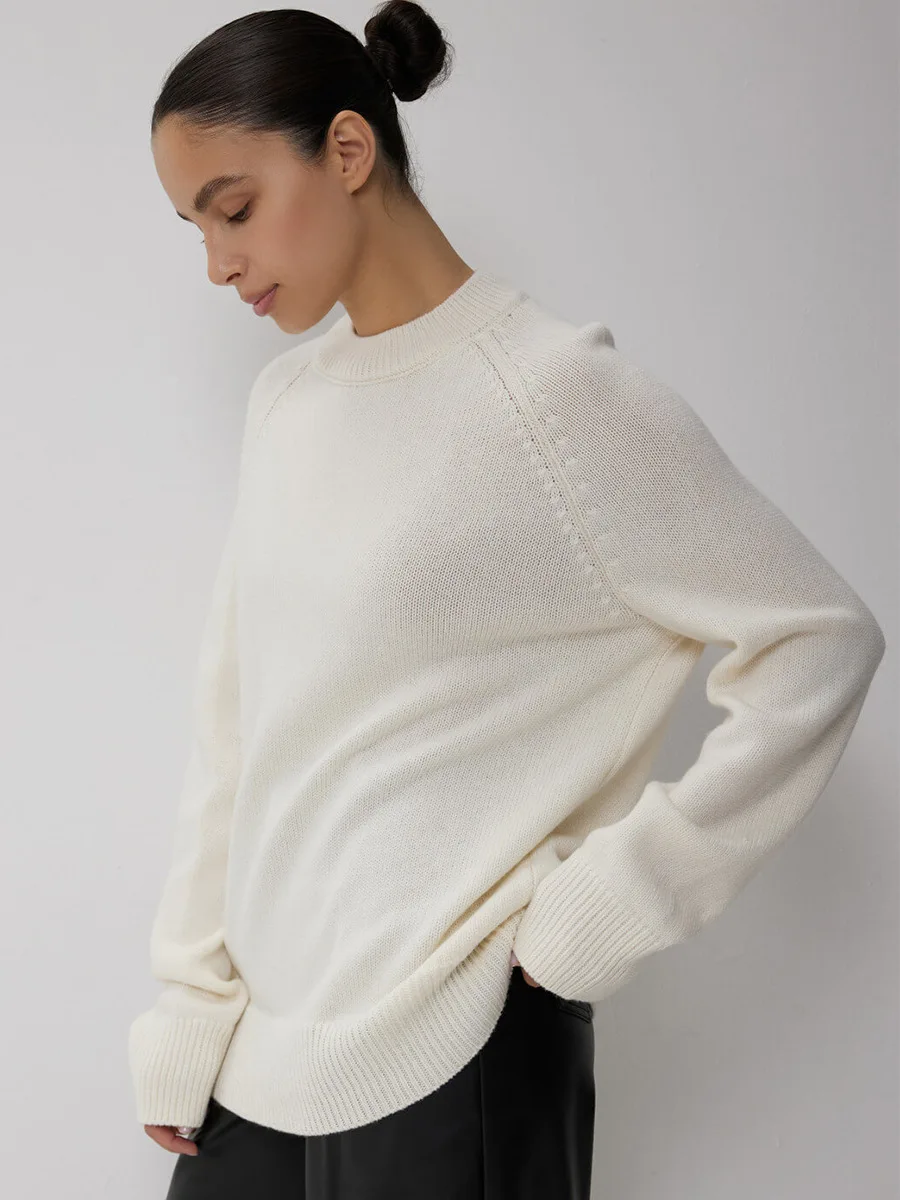 Oversized Wool Knit Sweater - Image 3