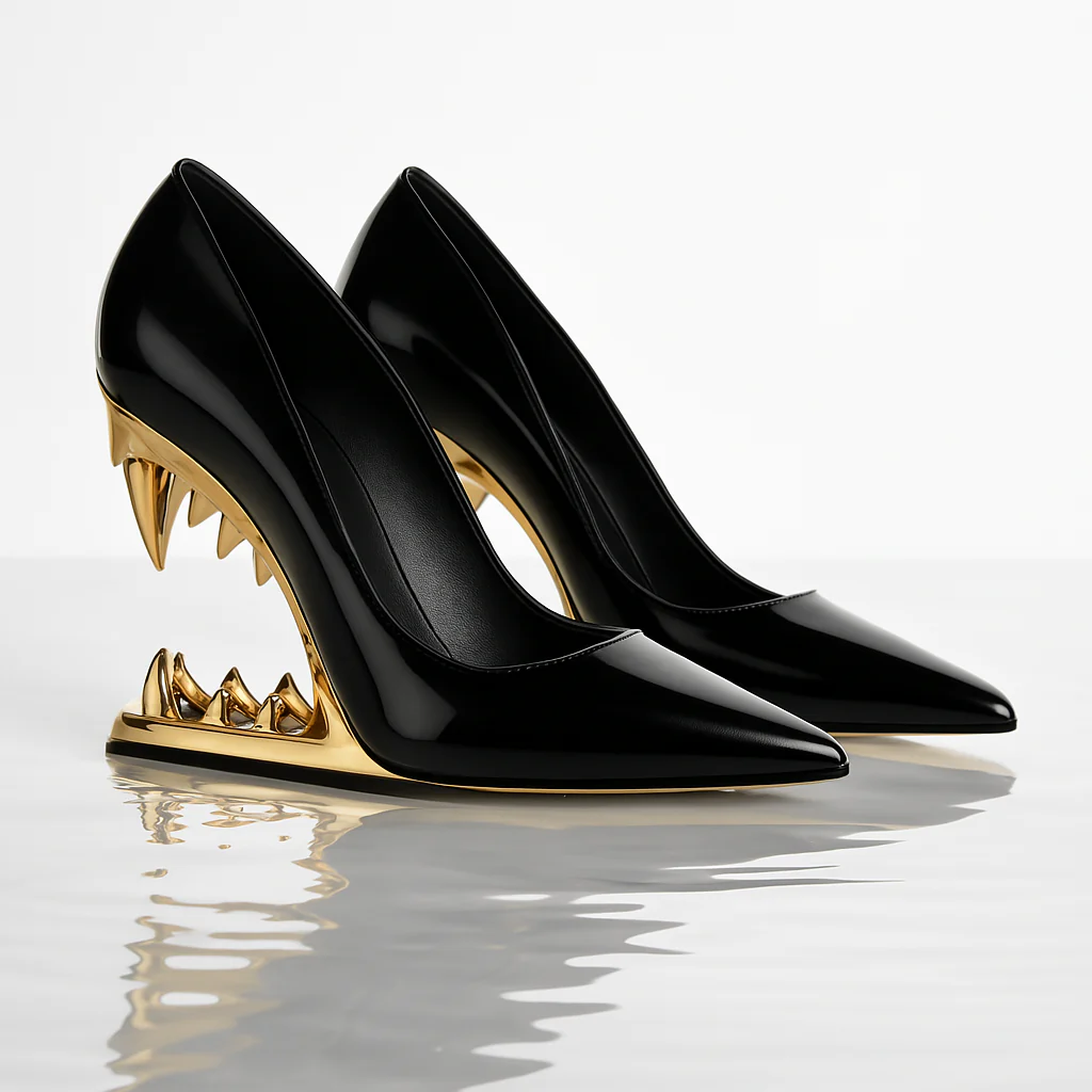 Panther Teeth High-Heel Stiletto Pumps - Image 4