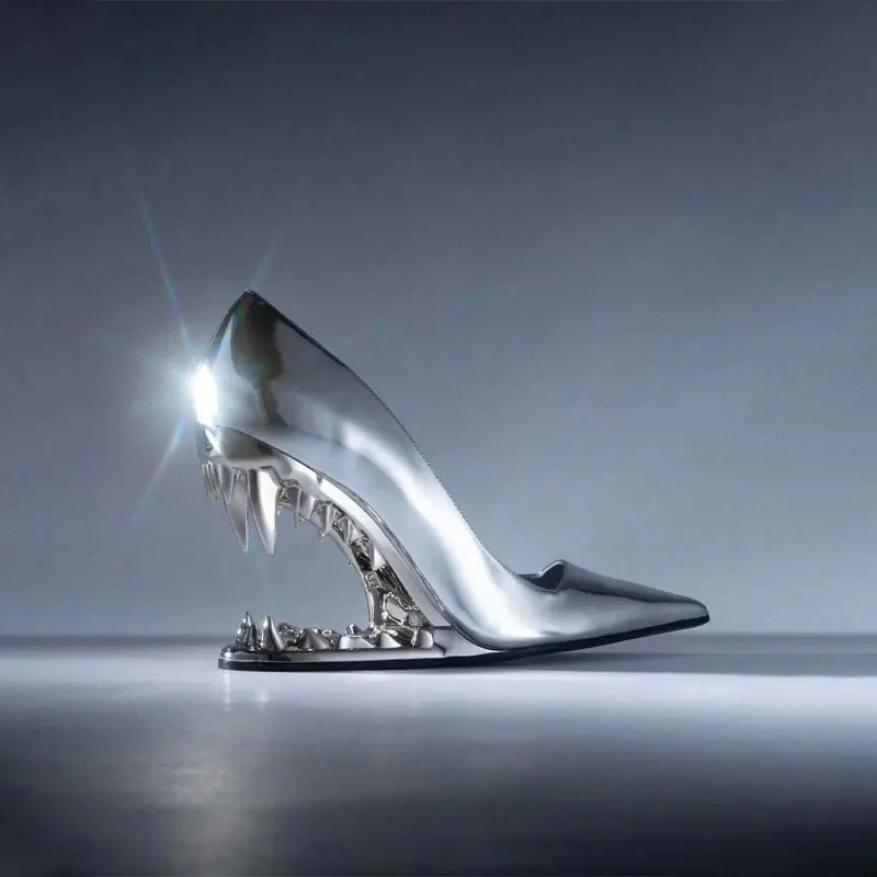 Panther Teeth High-Heel Stiletto Pumps - Image 5