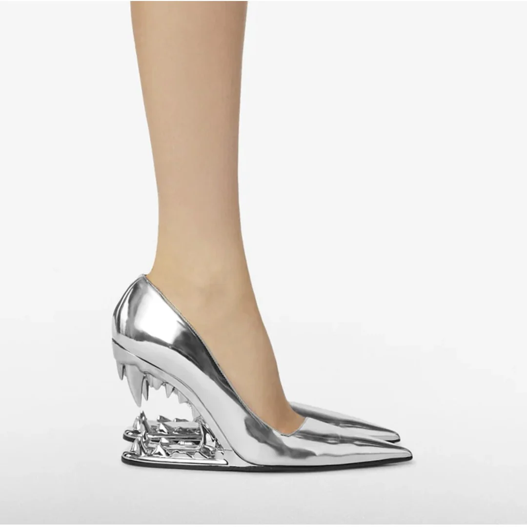 Panther Teeth High-Heel Stiletto Pumps - Image 8