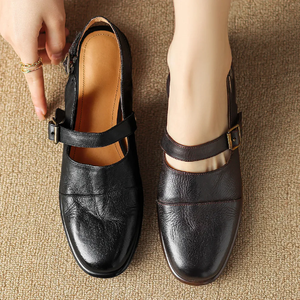Positano Leather Slingback Flat Sandals