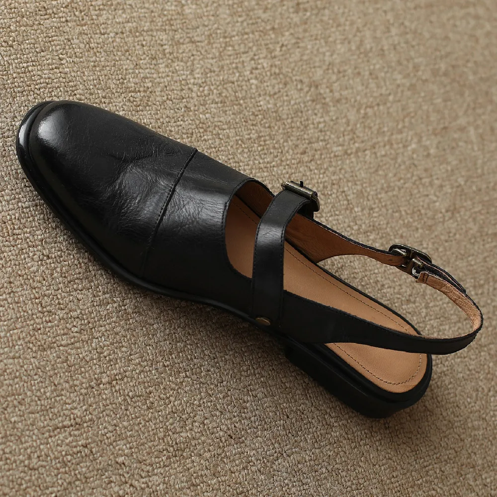 Positano Leather Slingback Flat Sandals - Image 4