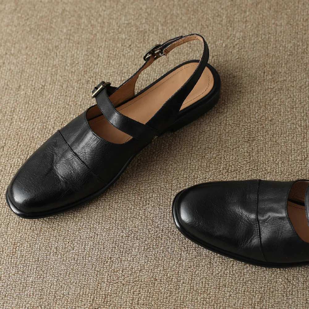 Positano Leather Slingback Flat Sandals - Image 5
